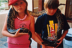 Mella and Jeremi Pesonen with boa